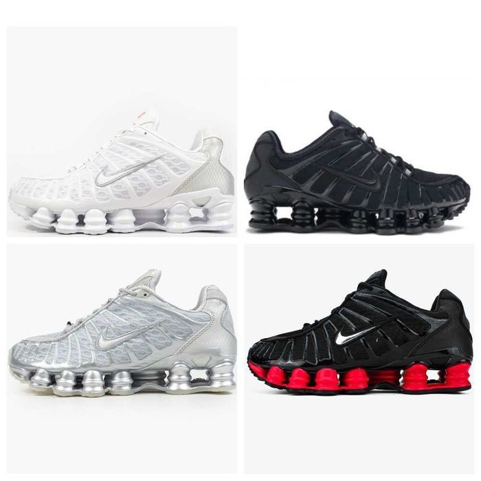 Унисекс белые кроссовки Nike Shox TL чорні кросівки найк шокс тл серые