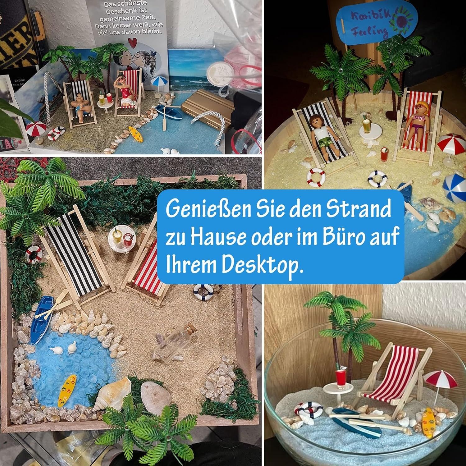 Miniaturowy zestaw dekoracji w stylu plażowym do domku dla lalek