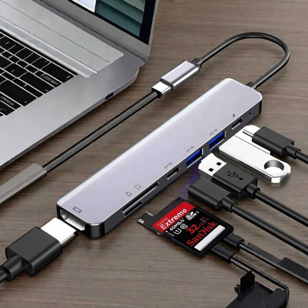 Stacja dokująca USB-C 7-w-1 HDMI 4K SD Macbook