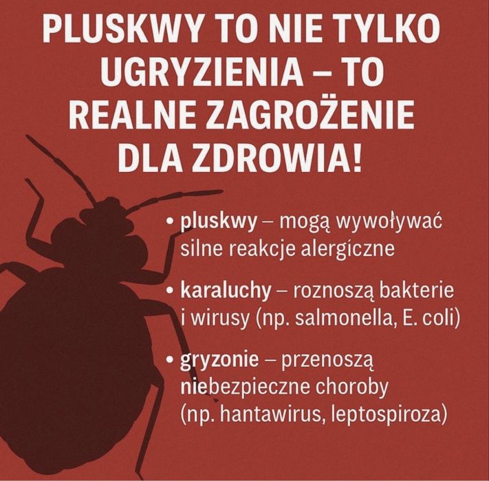 Dezynsekcja, dezynfekcja, zwalczanie pluskiew, karaluchów, 24h