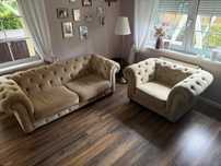 Sofa z fotelem chesterfield