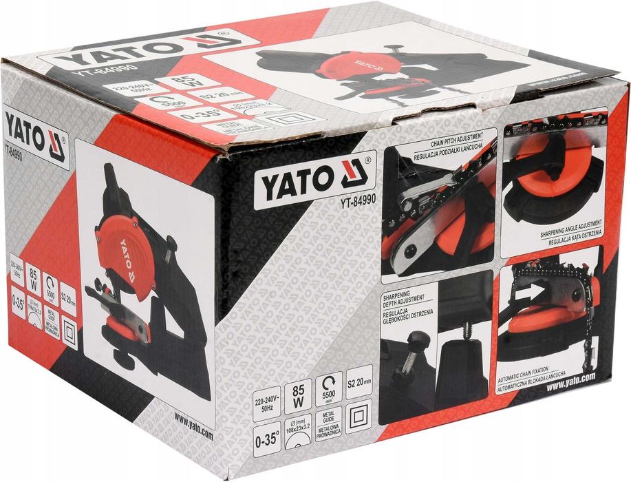 Elektryczna ostrzałka do łańcuchów pił Yato 85W tarcza 108mm blokada