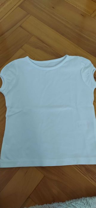 Biała elegancka koszulka, t-shirt, bluzka 98-104 wizytowa