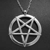 Satanistyczny Duży Pentagram naszyjnik amulet talizman
