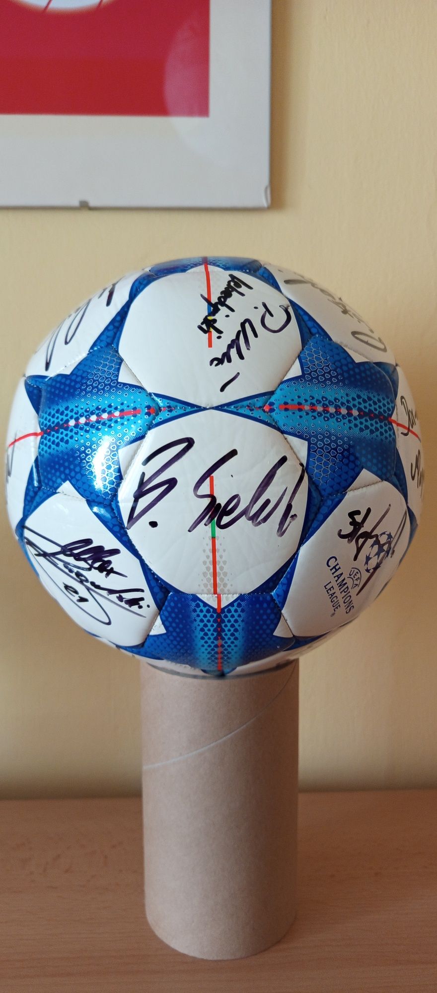 Piłka nożna adidas z podpisami / autografami piłkarzy Wisła Płock 2015