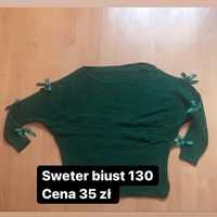 Sweter kokardki zielony biust 100/130