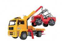 Ciężarówka MAN pomoc drogowa z Jeepem - zabawka Bruder U02750