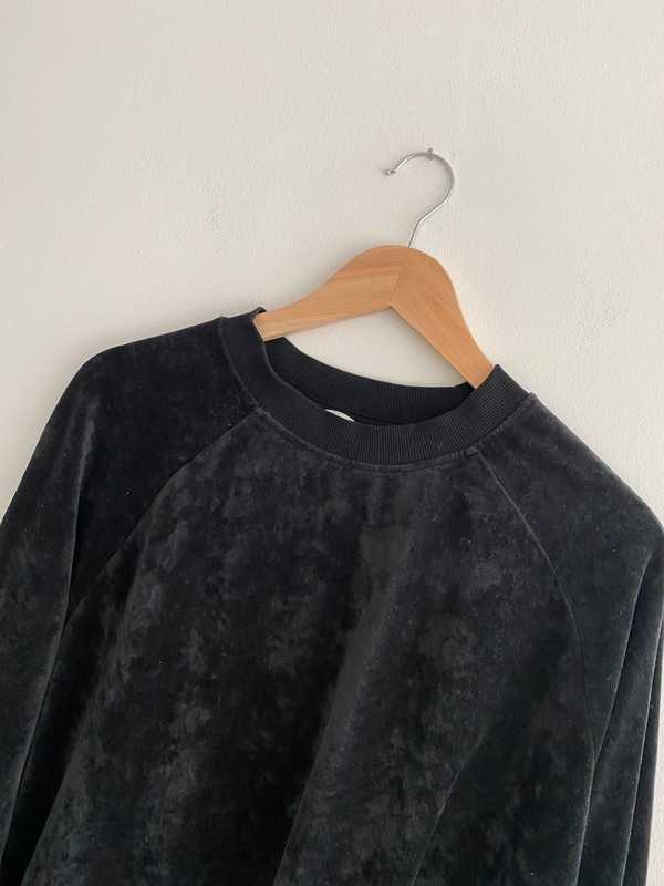 czarna bluza welurowa Cubus XL 42 basic welur bez kaptura