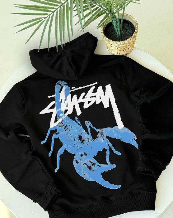 Черное Худи Stussy • Scorpion • Чорне Стусси • ХС-ХЛ