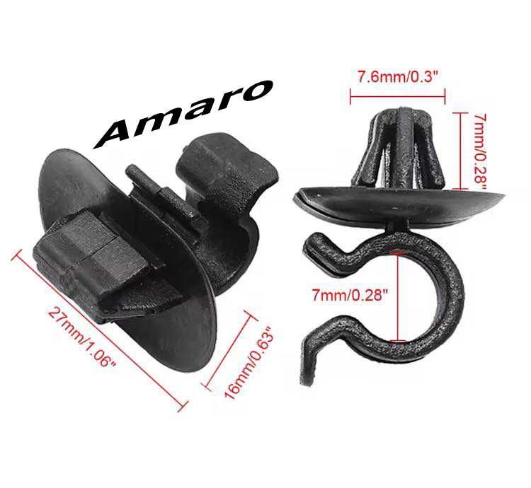 2 Suportes/Clips Vareta/Haste Capot (Citroen C2, C3, C4, C5, AX)|NOVOS
