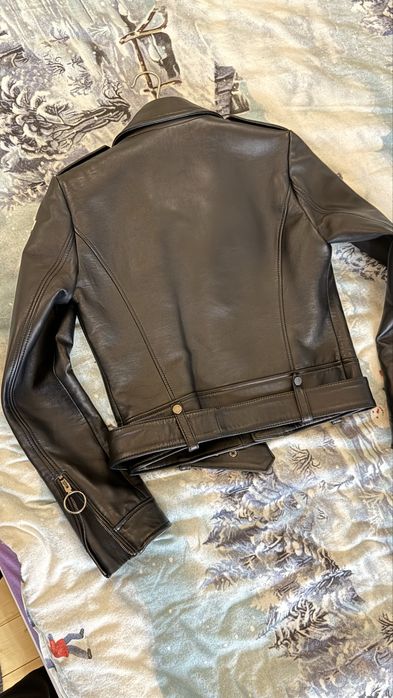 Off white кожаная куртка косуха шкіряна оригінал