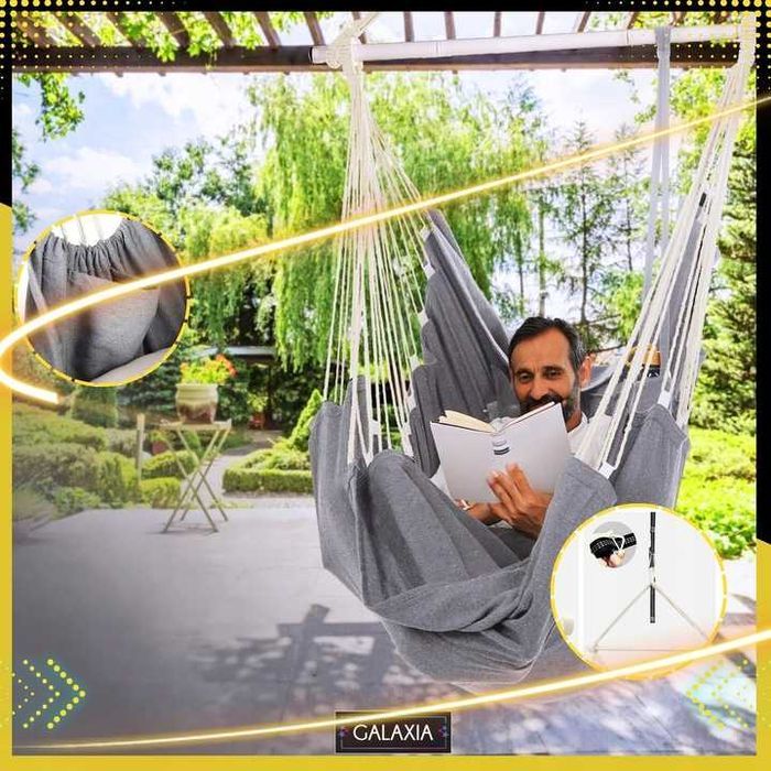 Fotel Wiszący KRZESŁO BRAZYLIJSKIE Huśtawka Hamak Ogrodowy Balkon BOHO