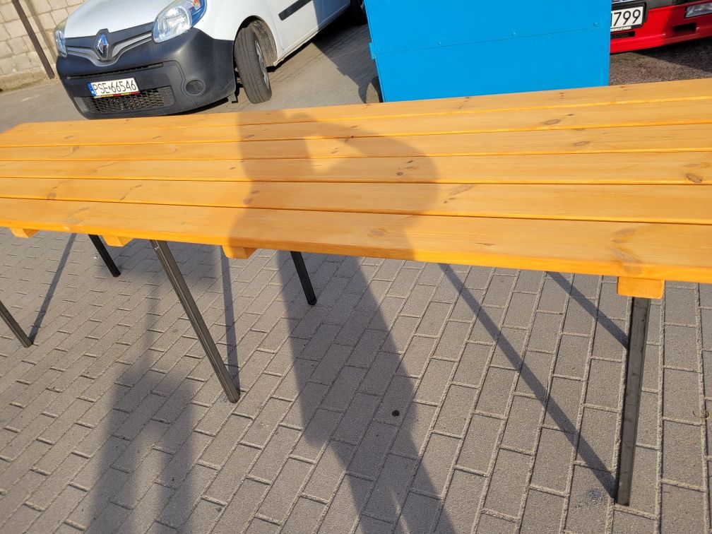 Stół drewniany ogrodowy i ławki