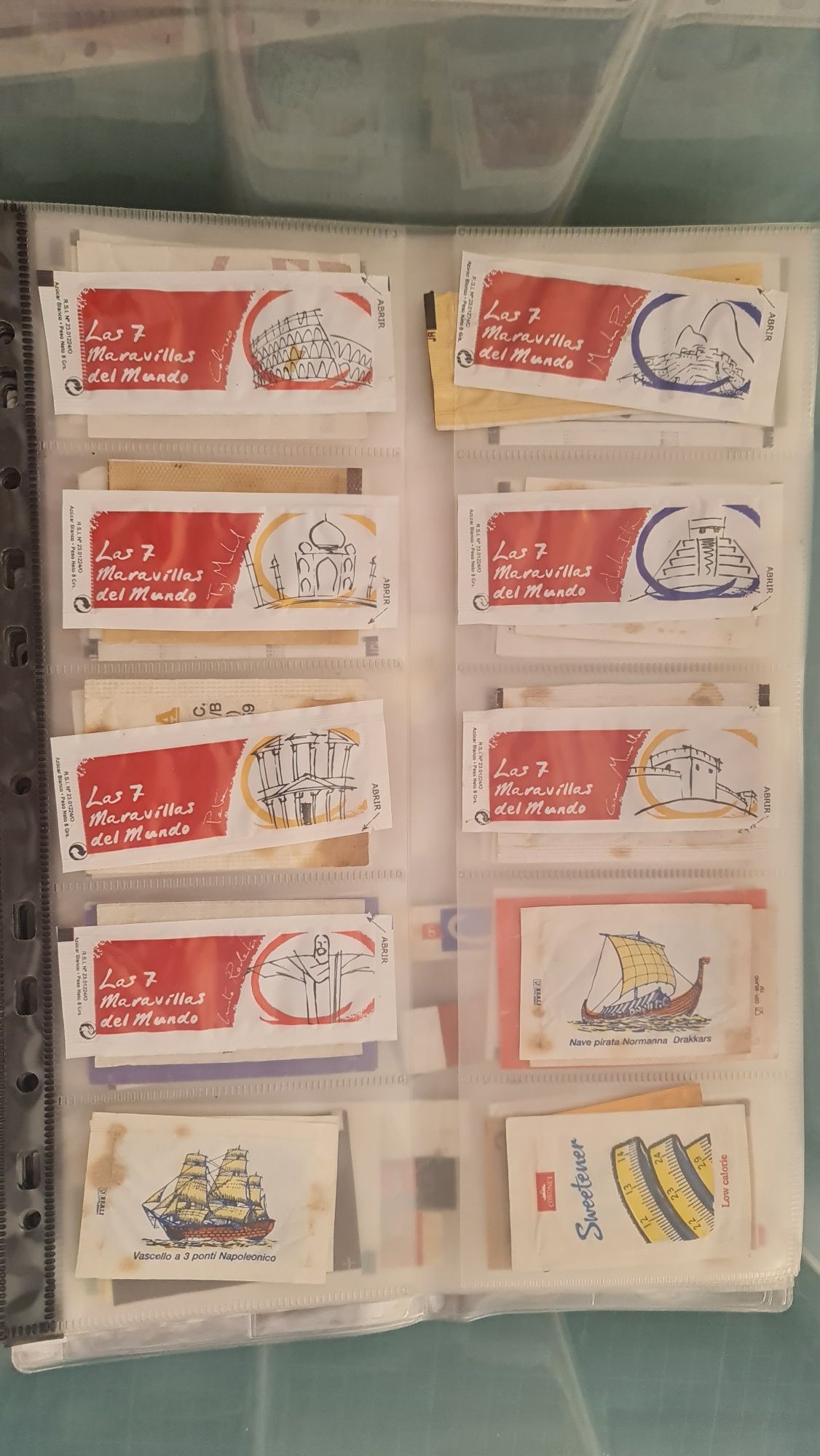 Coleção pacotes de açúcar
