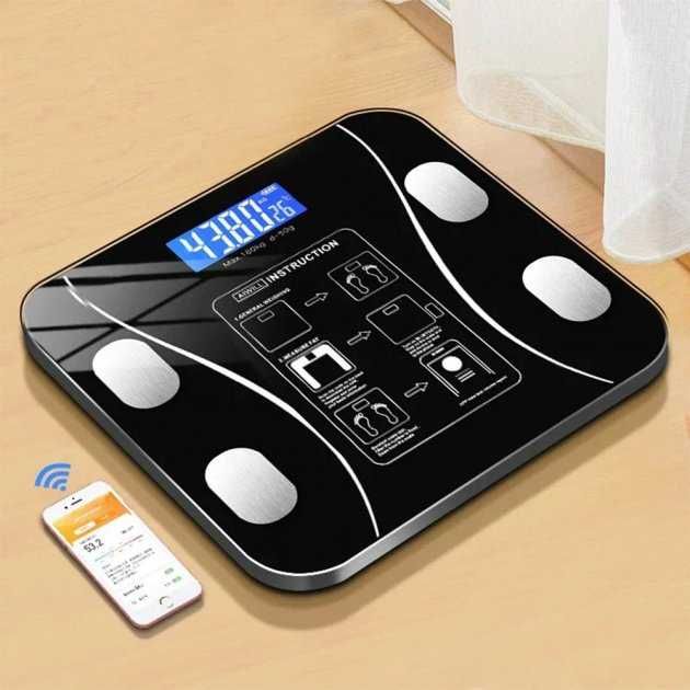 Напольные умные фитнес весы до 180 кг Смарт весы с приложением