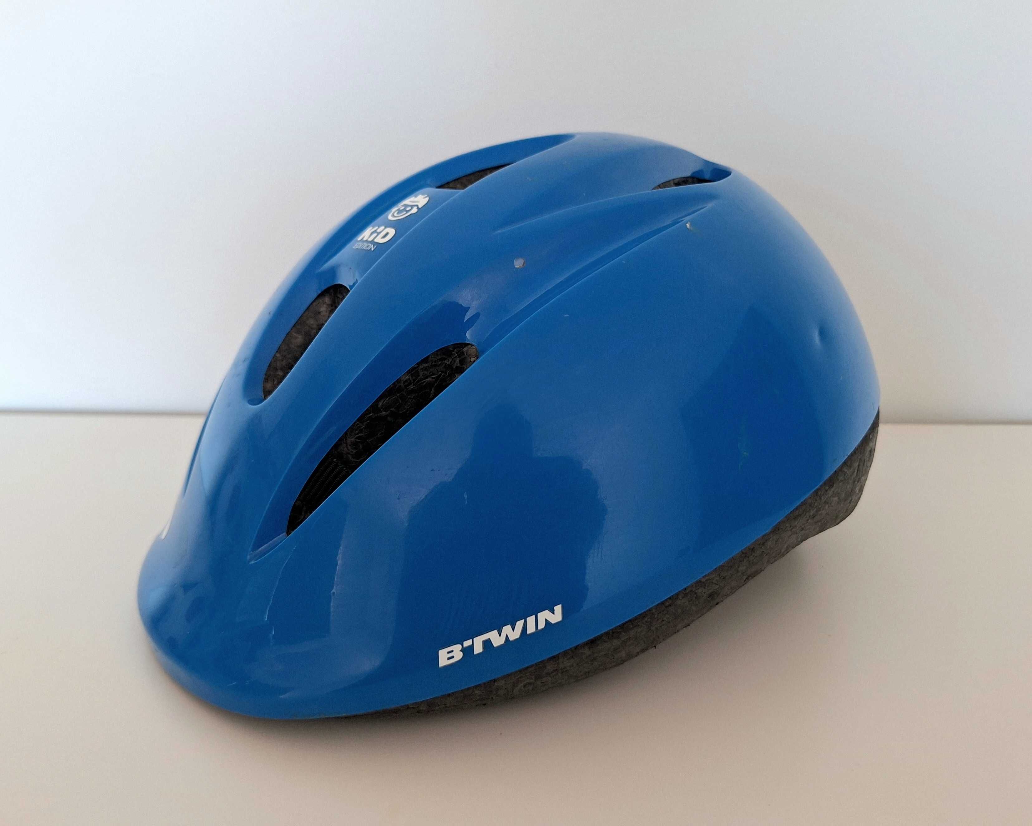 PIĘKNY LEKKI Kask BTWIN kh 300 blue kid rozmiar M / 52-56 młodzieżowy