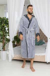 Szlafrok męski frotte Romance Collection jasnoszary 3XL-54/56