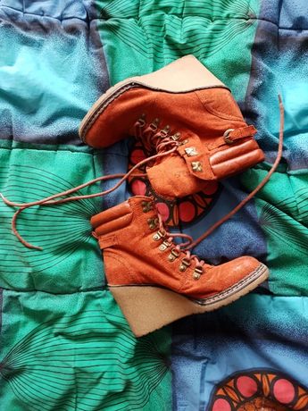 pomarańczowe buty na koturnie Graceland 38