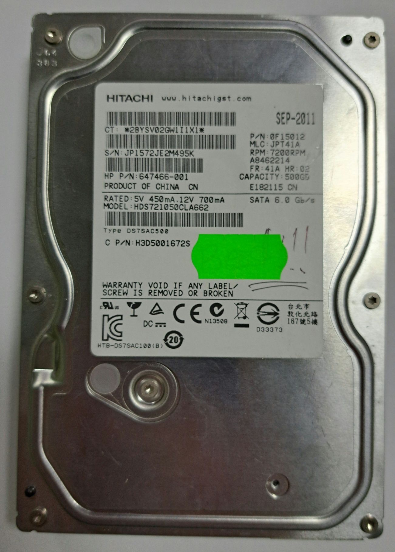 Вінчестер HDD 3.5 Hitachi 500 Gb [bS]