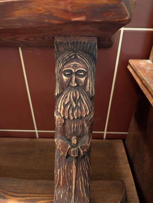 Stara rzeźbiona półka - antyk