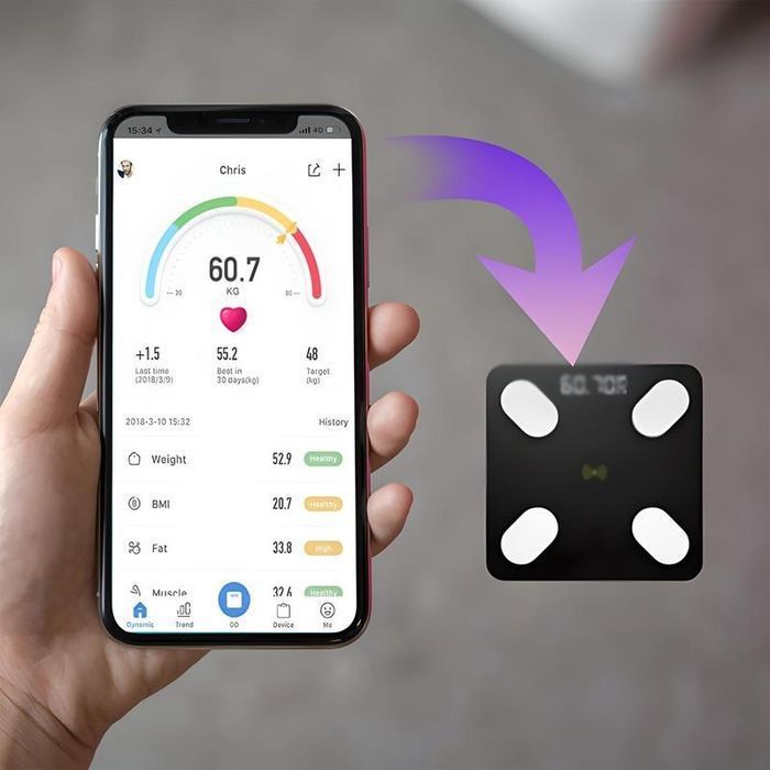 Waga Łazienkowa Slim Analityczna 180kg SMART Bluetooth