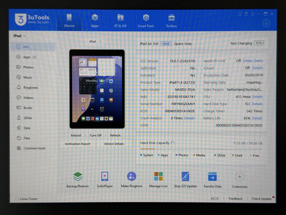 iPad Air 3 (A2123) - 64GB - Cellular (LTE) - faktura VAT 23%