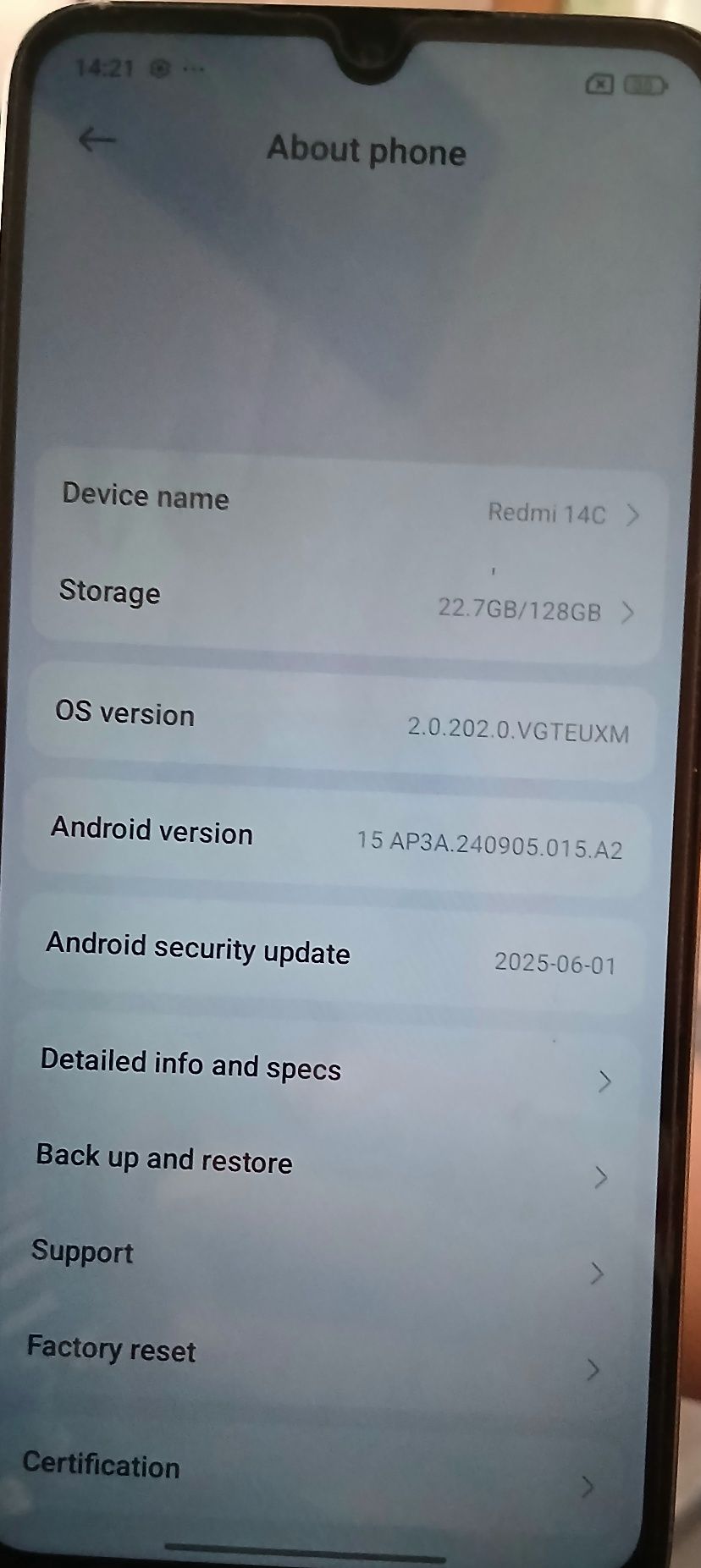 Telemóvel redmi 14C novo