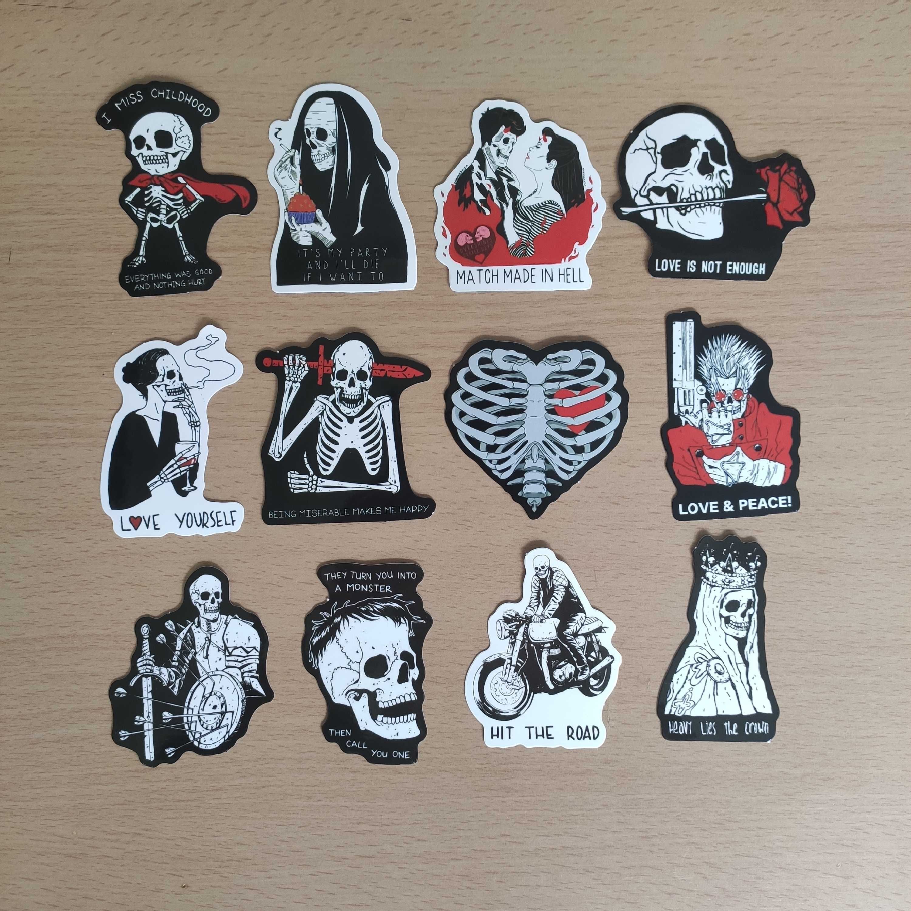 50 Autocolantes Stickers Esqueletos Namaste Hell