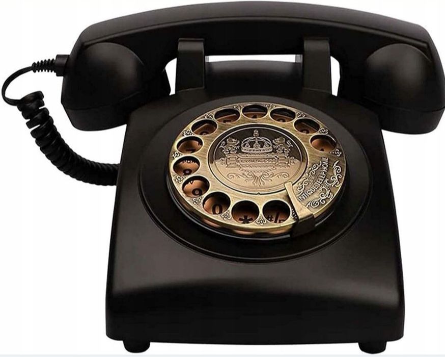 Antyczny telefon przewodowy  telefon stacjonarny w stylu vintage