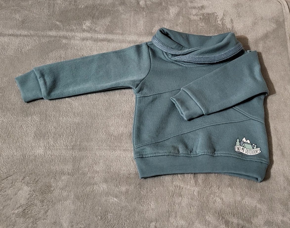 Bluza chłopięca, zielona, kołnierz, dopodopo baby, 80