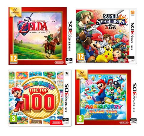 Jogos Nintendo 3DS - Zelda Ocarina of Time  / Smash Bros / Super Mario