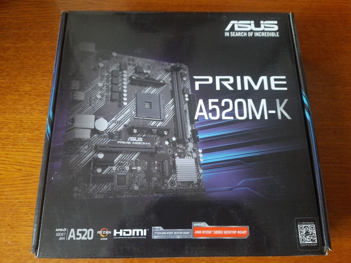 Системная плата ASUS Prime 520M-K с процессором AMD Ryzen 3  1200