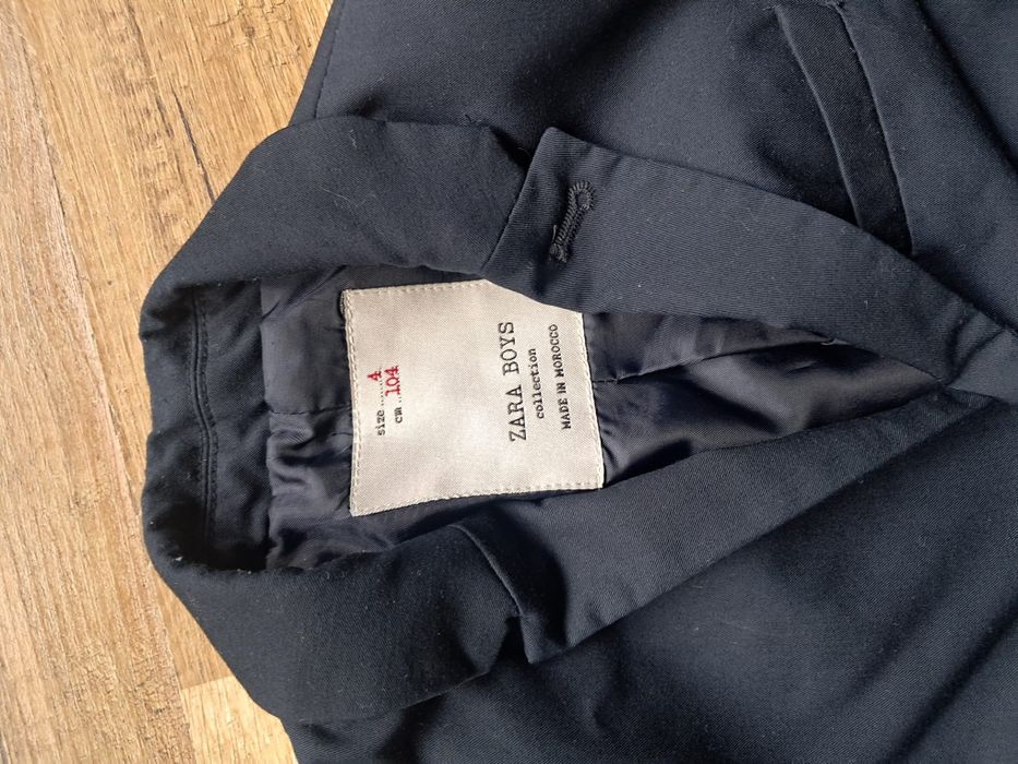 Garnitur chłopięcy granatowy 104 Zara wesele marynarka tailored fit