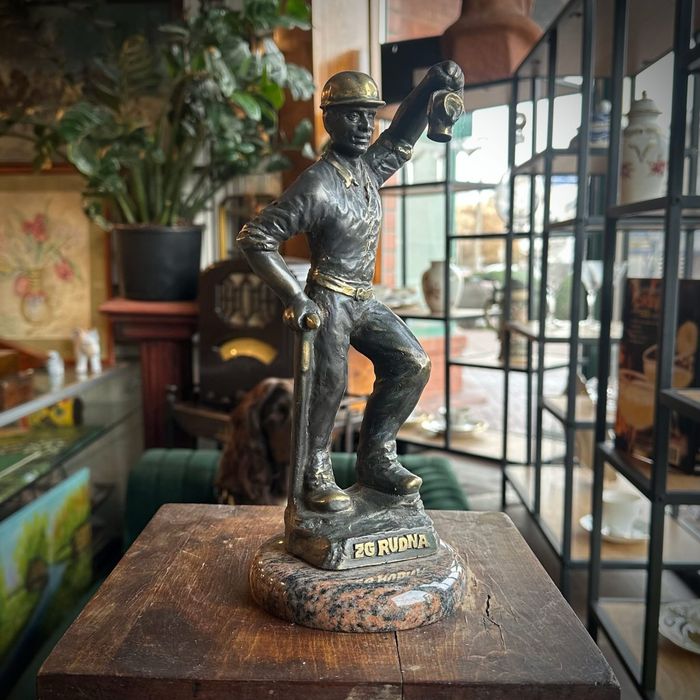 Zm rudna górnik rzeźba brąz figurka