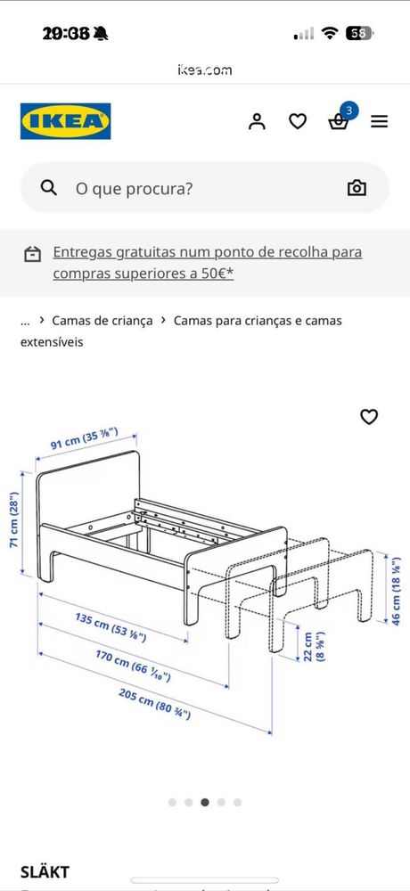 Cama extensivel + colchão + estrado