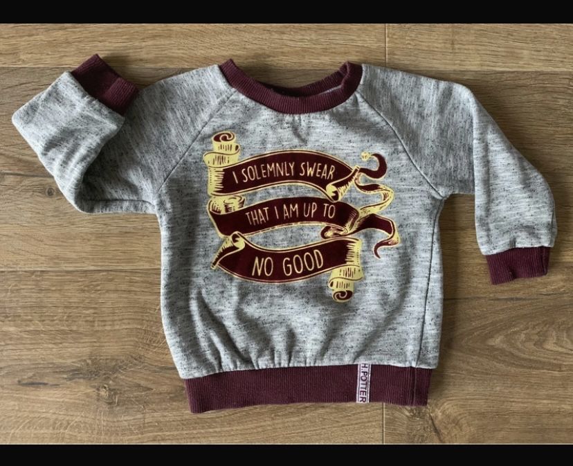 Harry Potter bluza 80 86 szara bordowa zadbana Primark