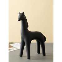 Figurka koń ceramiczny czarny mat 26cm