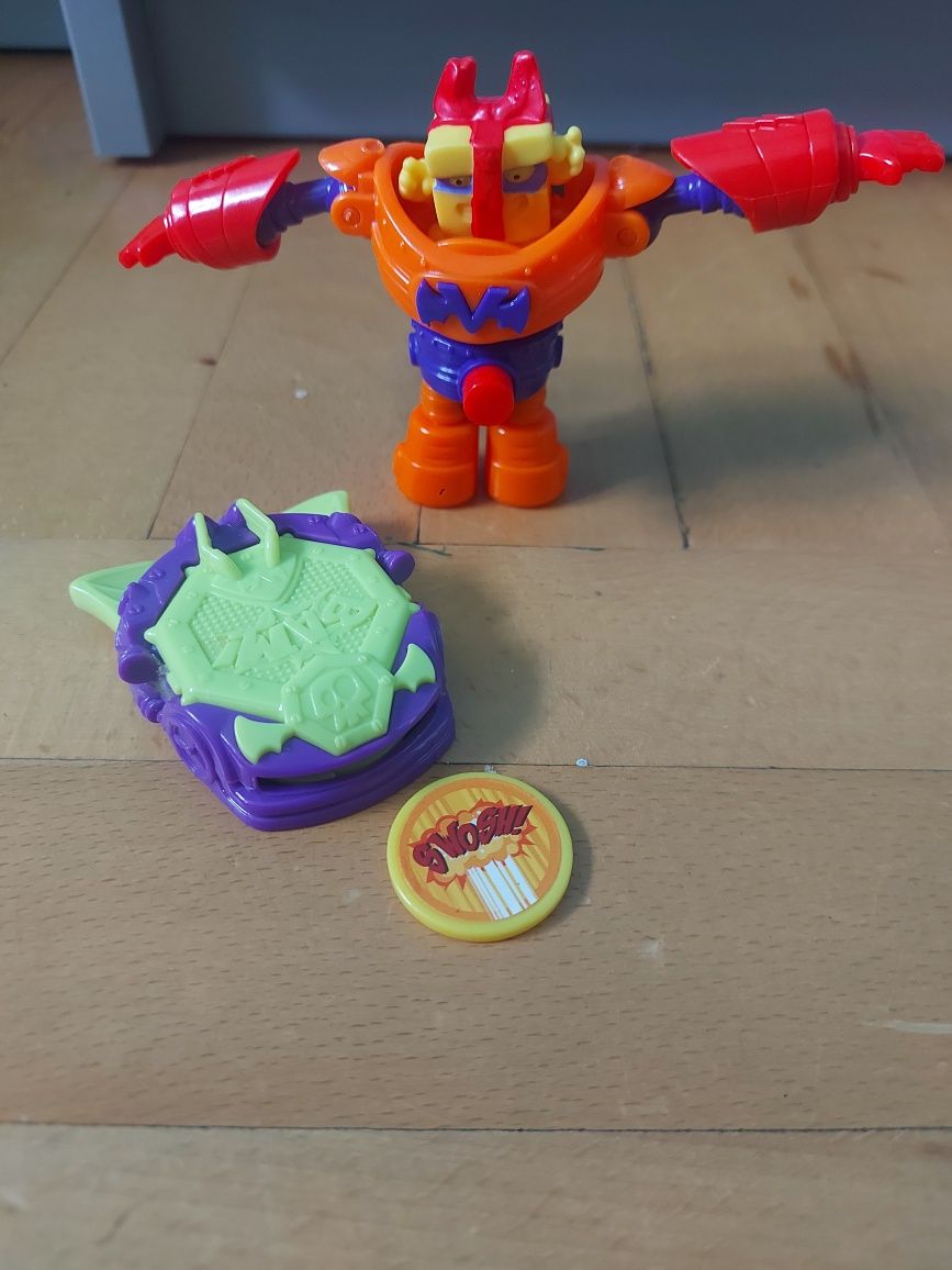 Super Zings robot figurka i broń strzelająca krążkiem