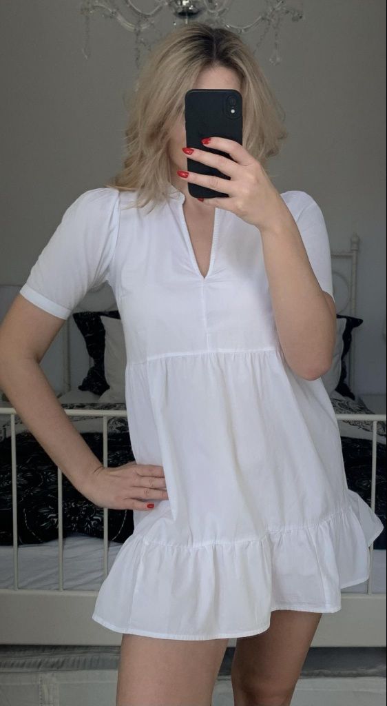 Biała sukienka Asos koszulowa 34 XS