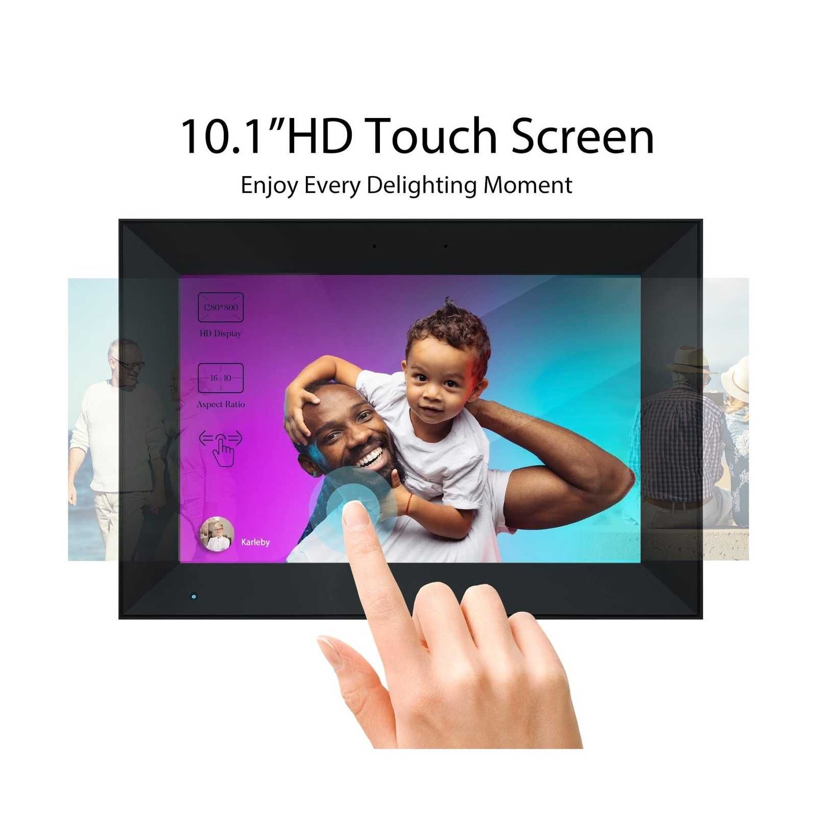 Cyfrowa ramka do zdjęć 10,1 cala WiFi IPS HD Ekran dotykowy OUTLET