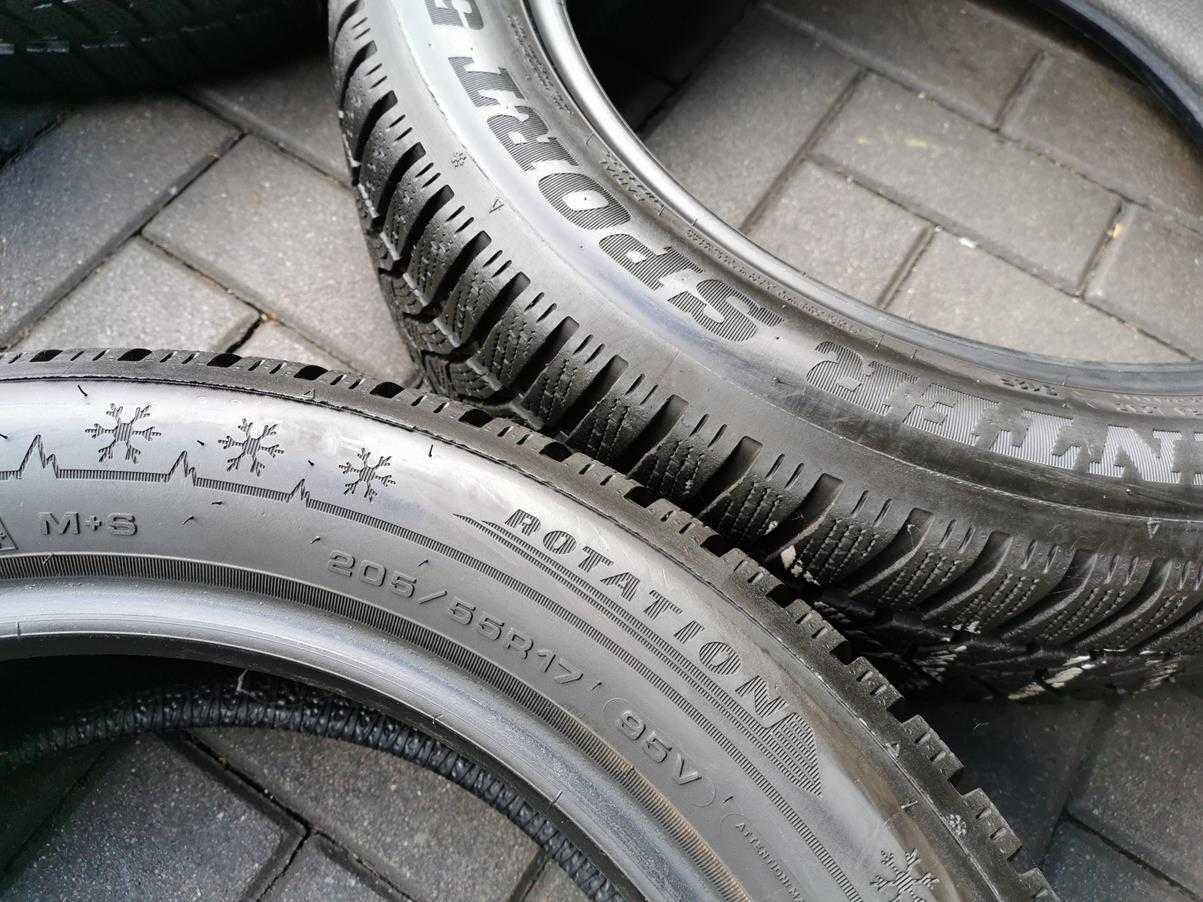 205/55 95V R17 DUNLOP Winter Sport5 8mm 2021r Zimowe 4szt Opony