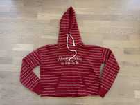 Abercrombie & Fitch r.S bluza z kapturem czerowna w paski hak nowa