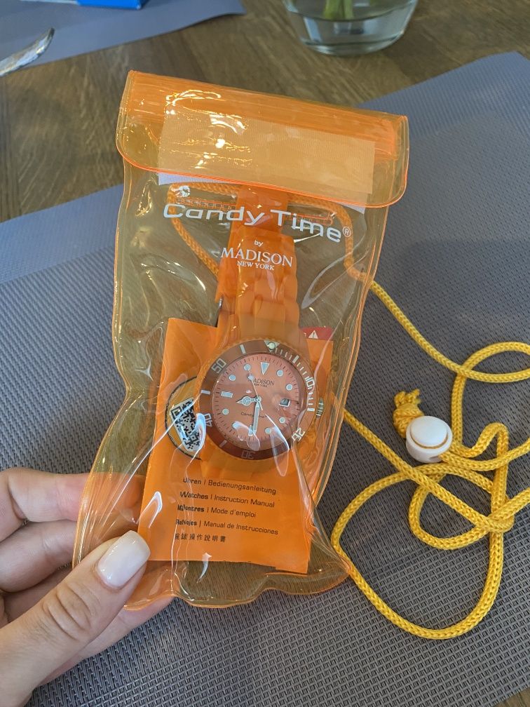 Zegarek MADISON New York Candy Time -ORANGE survival tachometr