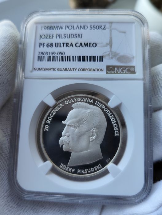 50000 zł Józef Piłsudski 1988r. Lustrzanka NGC