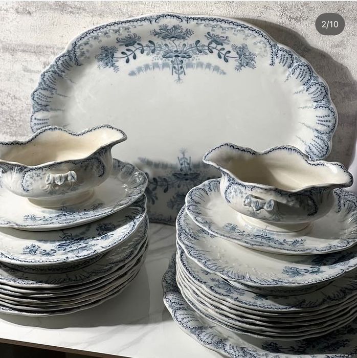 Francuska zastawa antyk, początek XX wieku osiem sztuk