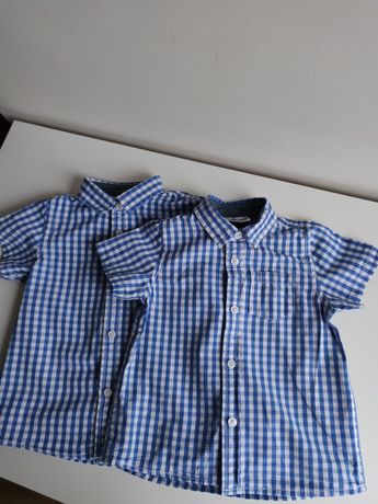Koszule na krótki rękaw dla bliźniaków r. 80 i 86