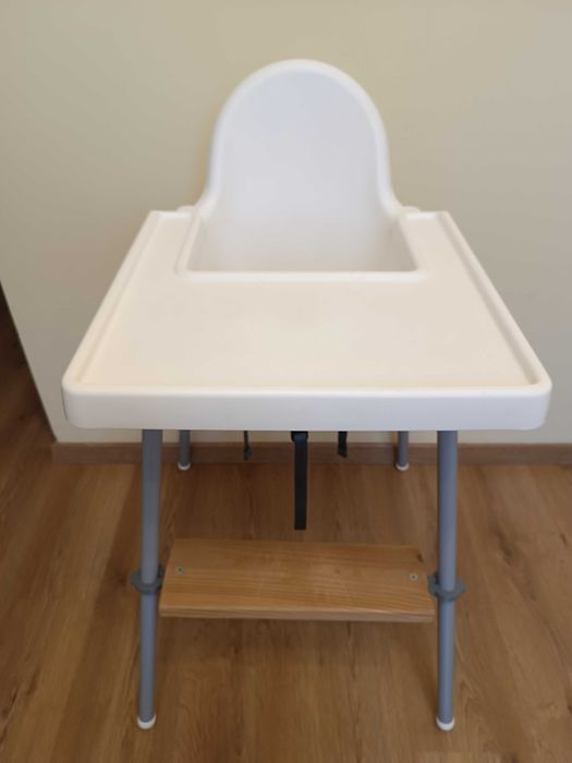 Ikea Antilop z tacką, krzesełko do karmienia z podnóżkiem
