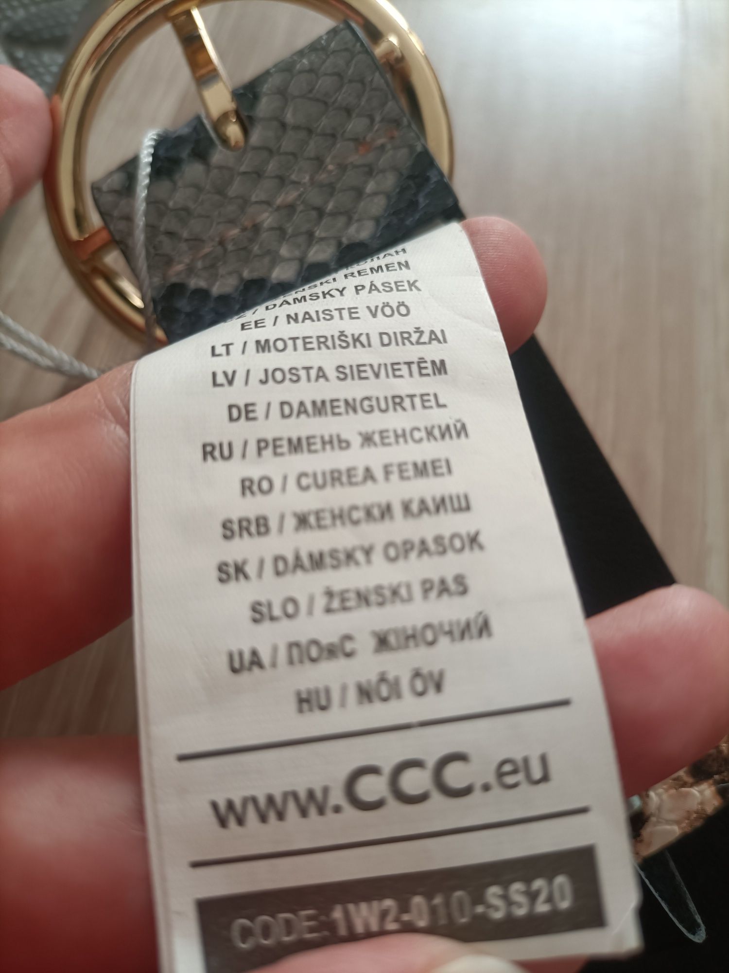 Nowy damski pasek wzorzysty CCC