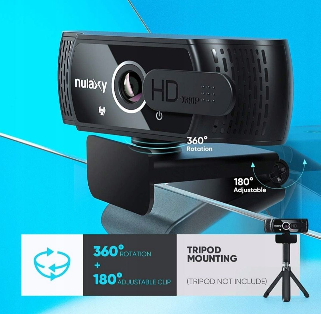 Kamera Internetowa USB z Mikrofonem, HD 1080p z Osłoną Prywatności