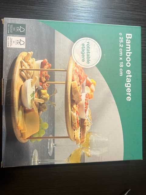 Patera bambusowa 2-poziomowa, Nowa